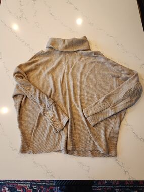 Simply Vera Vera Wang Taupe Ribbed Metallic Knit Sweater